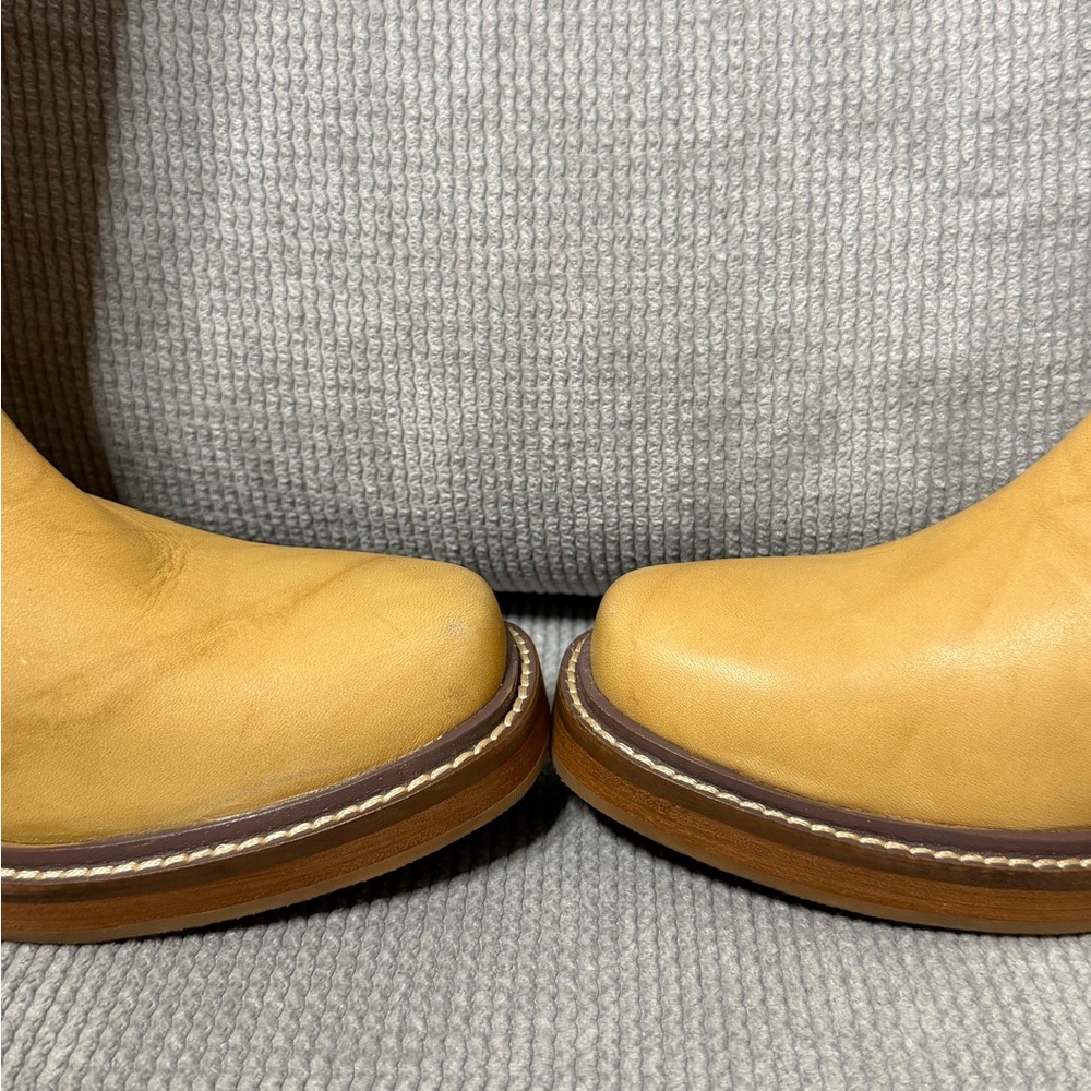 Frye Tall Leather Heeled Boots in Mustard Yellow - Picture 6 of 10